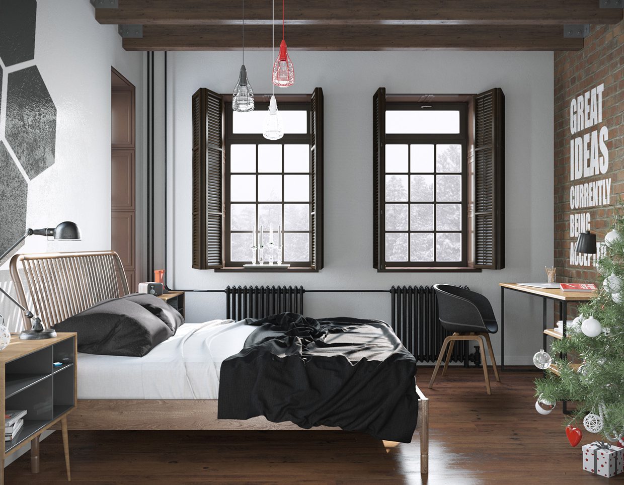 brick-and-typography-bedroom-theme-1