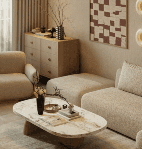 Không gian phòng khách được cách điệu một cách hài hoà
