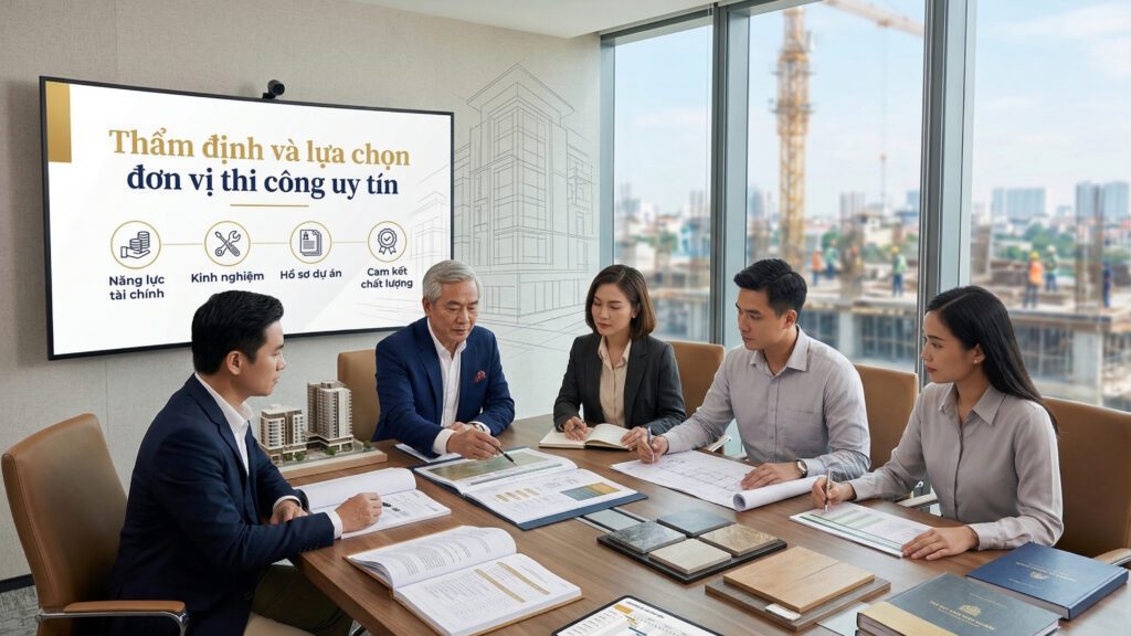 Thẩm định và lựa chọn đơn vị thi công uy tín
