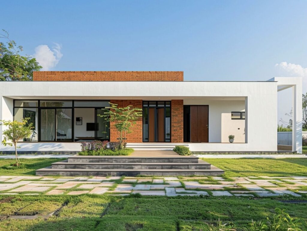 Mái nhà bằng và có độ dốc thấp