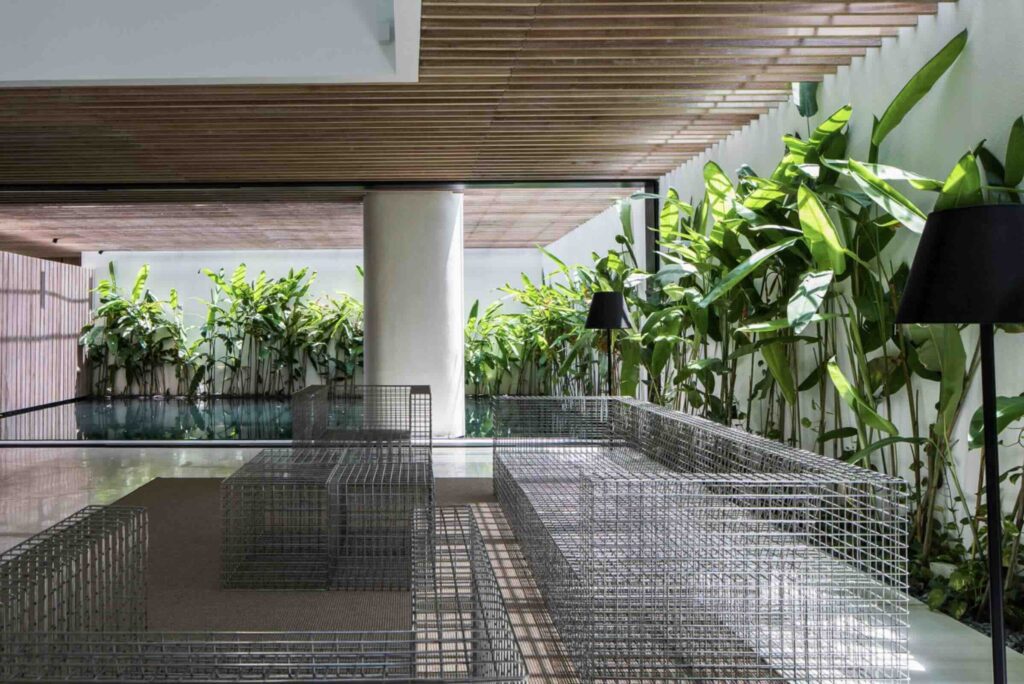 MIA Design Studio trang trí nhà kiểu Việt với những chậu cây nhô ra ngoài