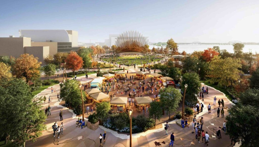 Heatherwick Studio đã cập nhật thiết kế cho một công viên ven sông ở Louisville