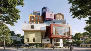 MVRDV thiết kế các khối kiến ​​trúc xếp chồng nhiều màu sắc cho khu phức hợp văn hóa Thâm Quyến