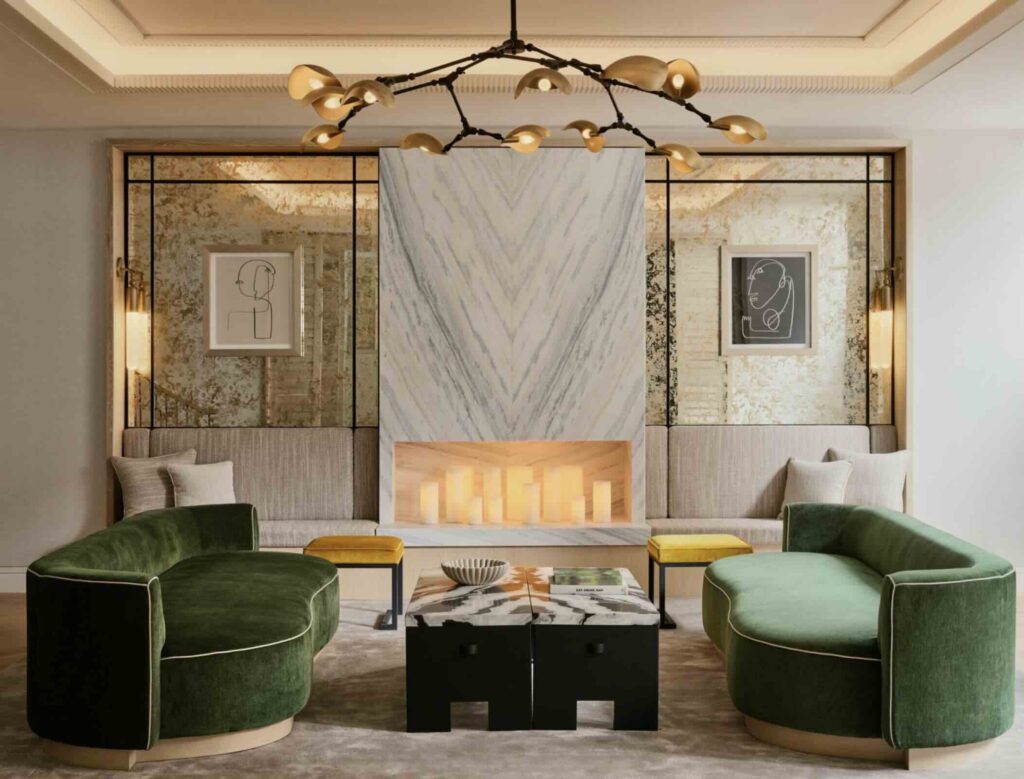 Vải nhung và vải lanh được sử dụng xuyên suốt khách sạn Park Avenue.
