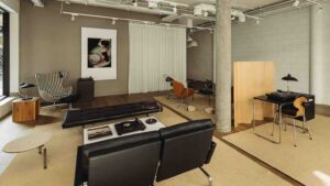 Câu lạc bộ âm thanh Fritz Hansen mời du khách thưởng thức âm nhạc trong không gian nghe nhạc lấy cảm hứng từ trường phái Bauhaus