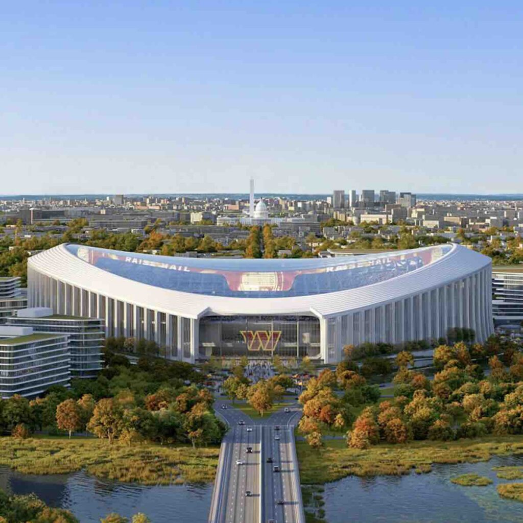 Sân vận động Commanders tại khuôn viên RFK, Washington DC, do HKS thiết kế, năm 2030