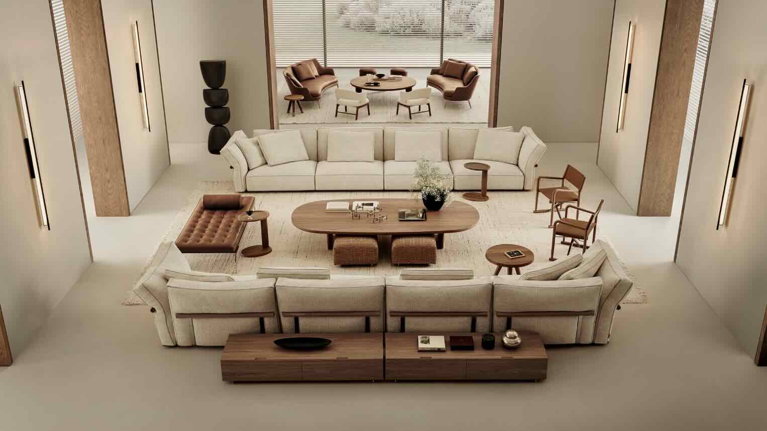 Hệ thống ghế ngồi Camelot do Antonio Citterio thiết kế cho Flexform